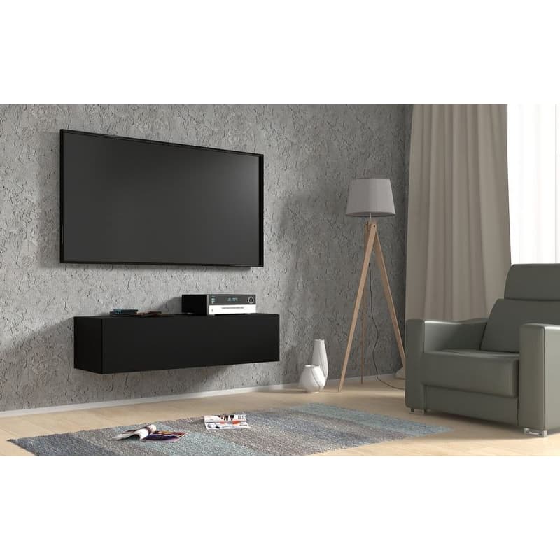 ArtBm Závesný TV stolík BINGO 120 cm | čierny mat