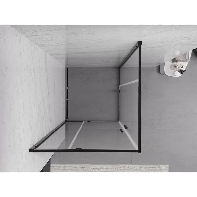 MEXEN/S - Exo štvorcový krídlový sprchovací kút 100 x 100, transparent, čierna 8110-100-100-70-00 5
