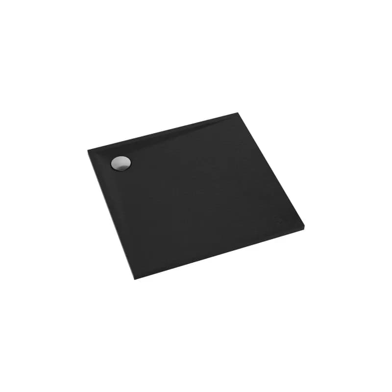OMNIRES - STONE štvorcová sprchová vanička s kamennou štruktúrou, 90 x 90 cm čierna mat /BLM/ STONE90/KBL