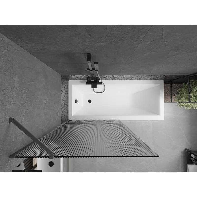 MEXEN/S - Next vaňová zástena FIX 90 x 150, prúžky, grafit metal 895-090-000-00-09-95 4