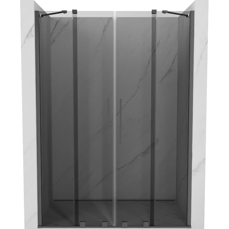 MEXEN/S - Velar Duo posuvné sprchové dvere 140, grafit, grafit metal 871-140-000-42-95