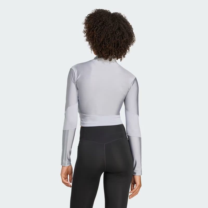 Dámska tréningová mikina so zipsom ADIDAS HYG SHN TRACK J HALSIL GREY 2