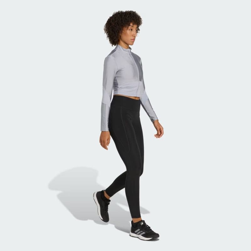 Dámska tréningová mikina so zipsom ADIDAS HYG SHN TRACK J HALSIL GREY 3