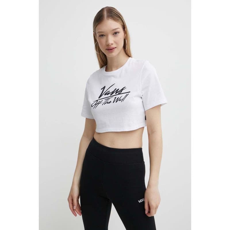 Dámske tričko s krátkym rukávom VANS GO ANYPLACE CREW CROP II-WHITE 2