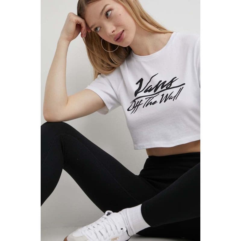 Dámske tričko s krátkym rukávom VANS GO ANYPLACE CREW CROP II-WHITE 6