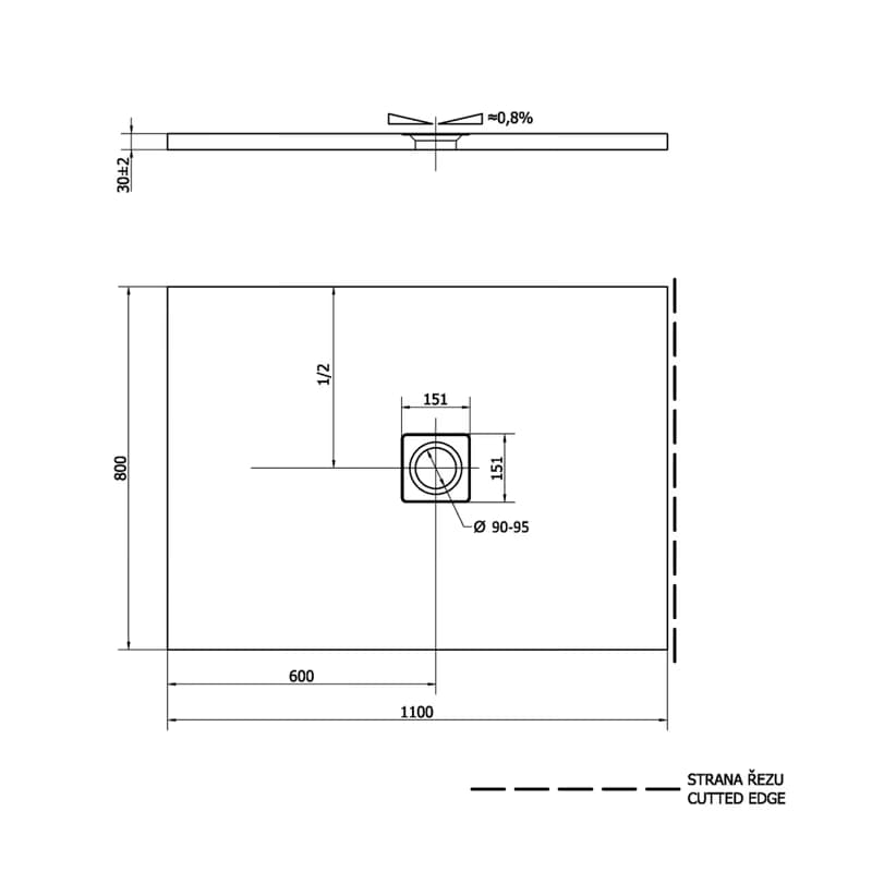 POLYSAN - FLEXIA sprchová vanička z liateho mramoru s možnosťou úpravy rozmeru 110x80cm 72924 2