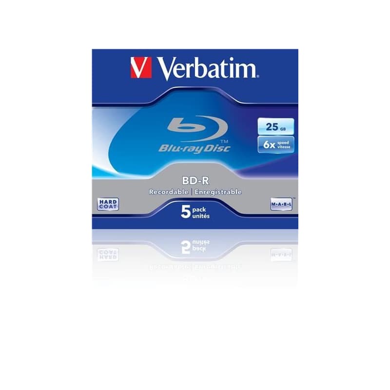 VERBATIM BD-R SL(5-pack) Blue-Ray/Jewel/6x/25GB 3