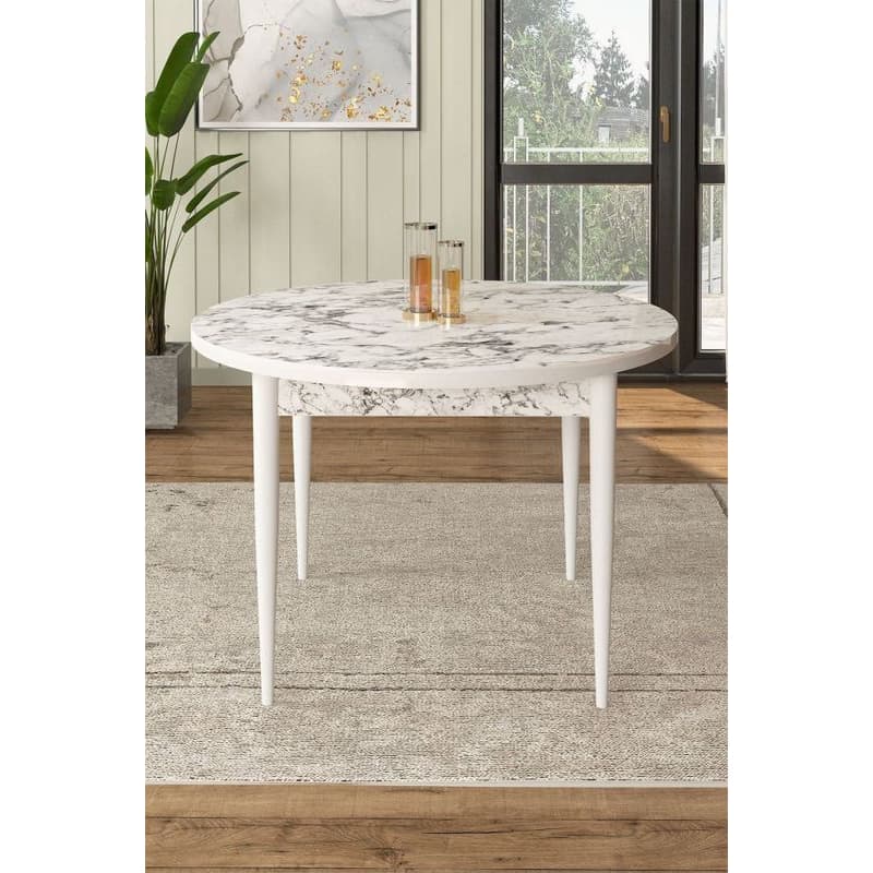 Jedálenský stôl Rox - White Marble, White