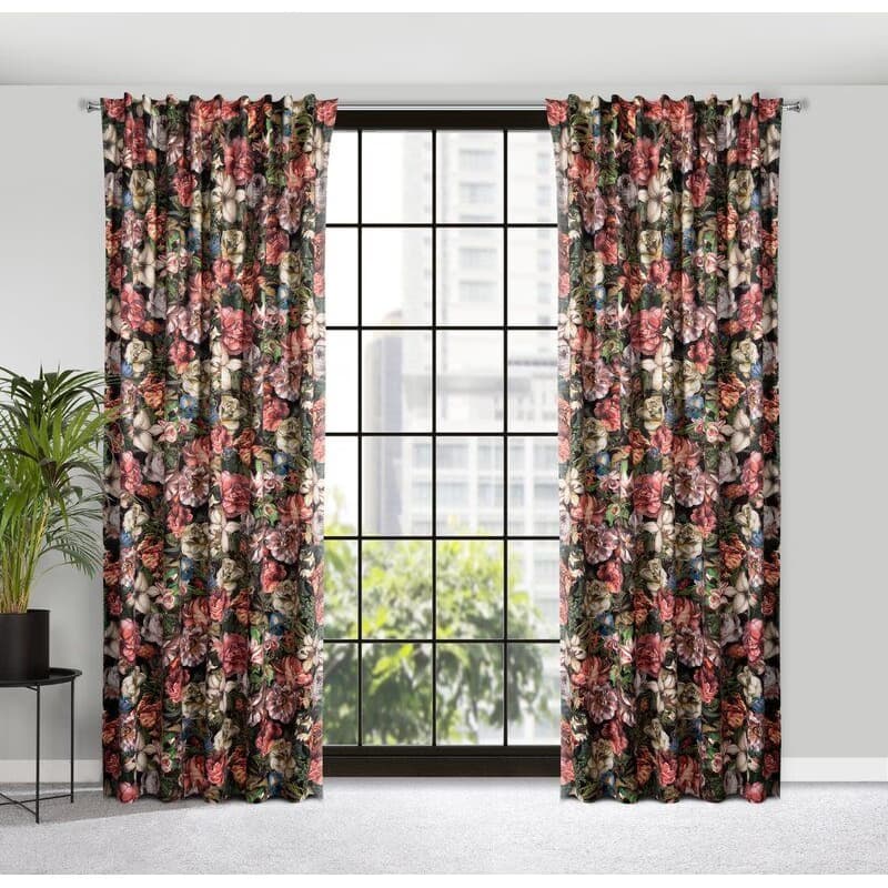 ArtFir Záves PEONIA P | bordové kvety 140 x 270 cm 2