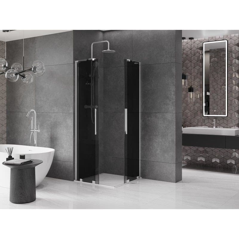 MEXEN/S - Velar L Duo sprchovací kút, posuvné dvere 80 x 80, grafit, chróm 871-080-080-02-43-01 3