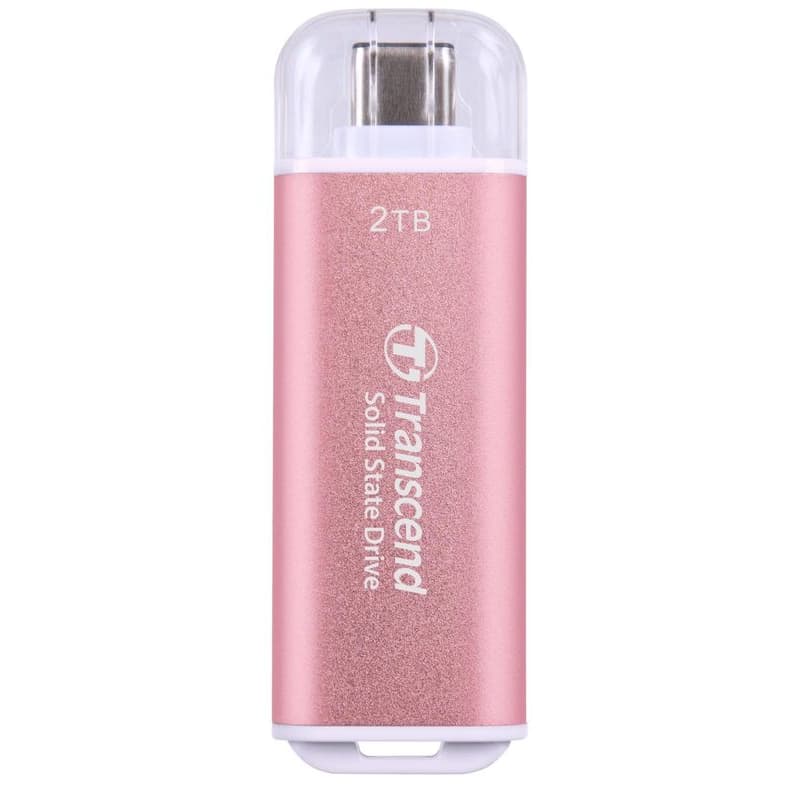Transcend ESD300P 2TB, External SSD, USB 10Gbps, Type C, 1050MB/R, 950MB/W, ružový