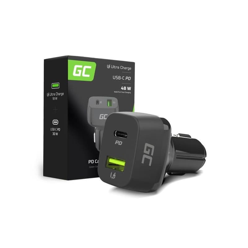 Green Cell Nabíjačka do auta USB-C 48W (Power Delivery 30W, QC 3.0)