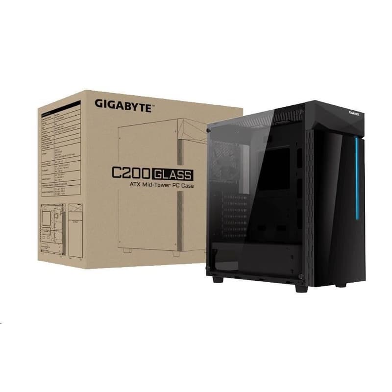 GIGABYTE case GB-C200G, RGB Lighting, bez zdroja, transparentný bok, Mid tower 4