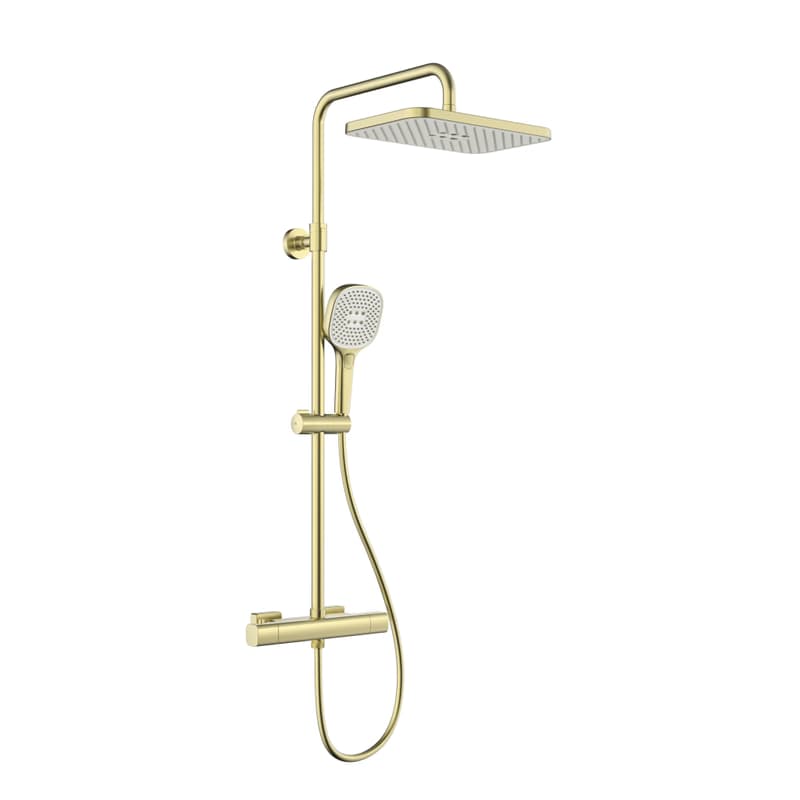 KFA - Malaga sprcha s termostatickou batériou, dažďová, nástenná, PVD brushed gold 5756-910-31