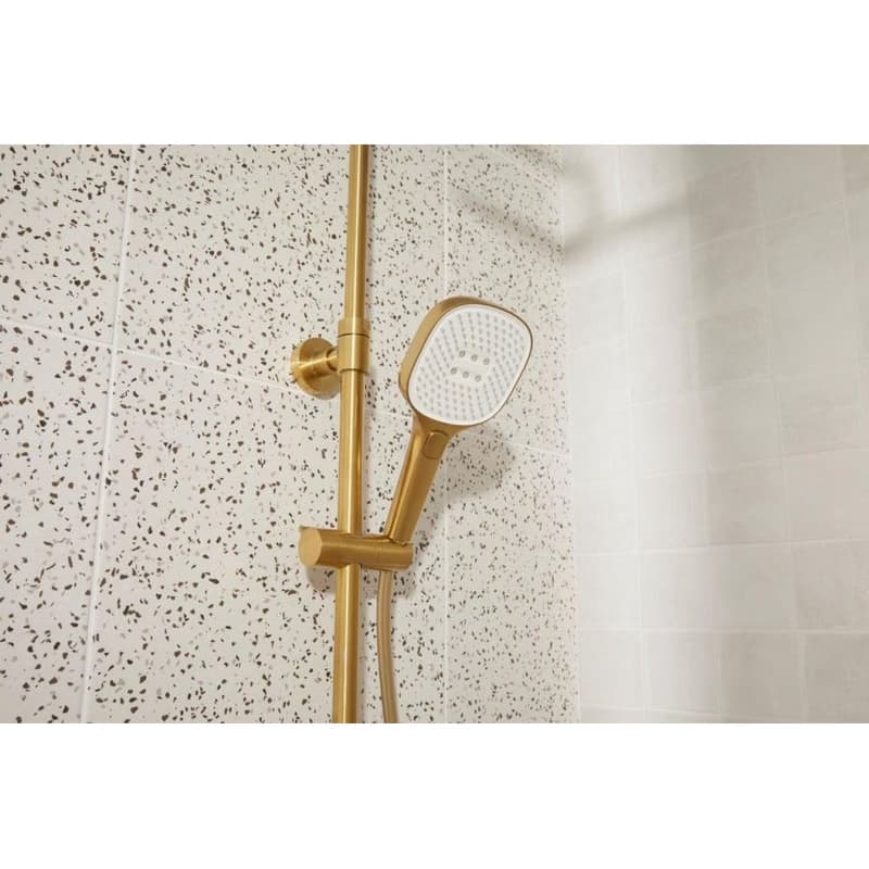 KFA - Malaga sprcha s termostatickou batériou, dažďová, nástenná, PVD brushed gold 5756-910-31 4