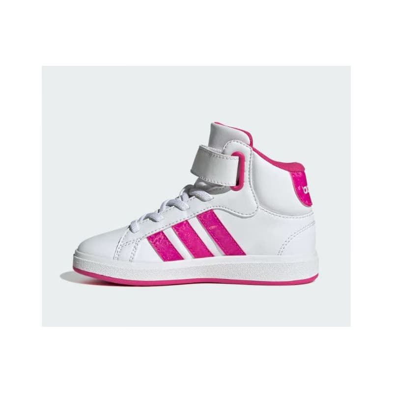Dievčenská rekreačná obuv ADIDAS Grand Court Mid K cloud white shock pink grey two 3