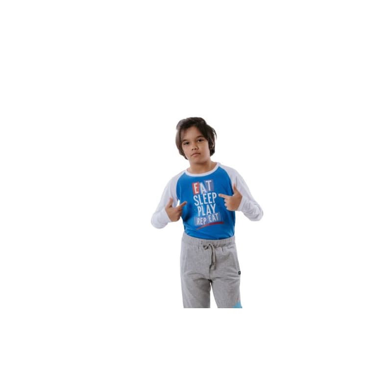 Chlapčenské tričko s dlhým rukávom AUTHORITY KIDS T-EAT-blue