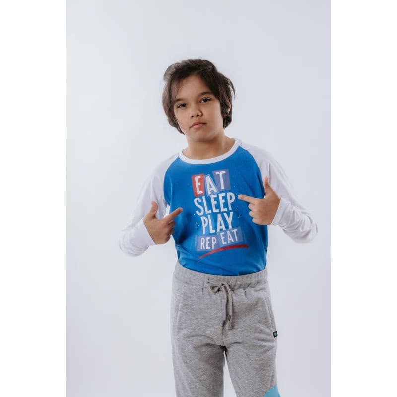 Chlapčenské tričko s dlhým rukávom AUTHORITY KIDS T-EAT-blue 2