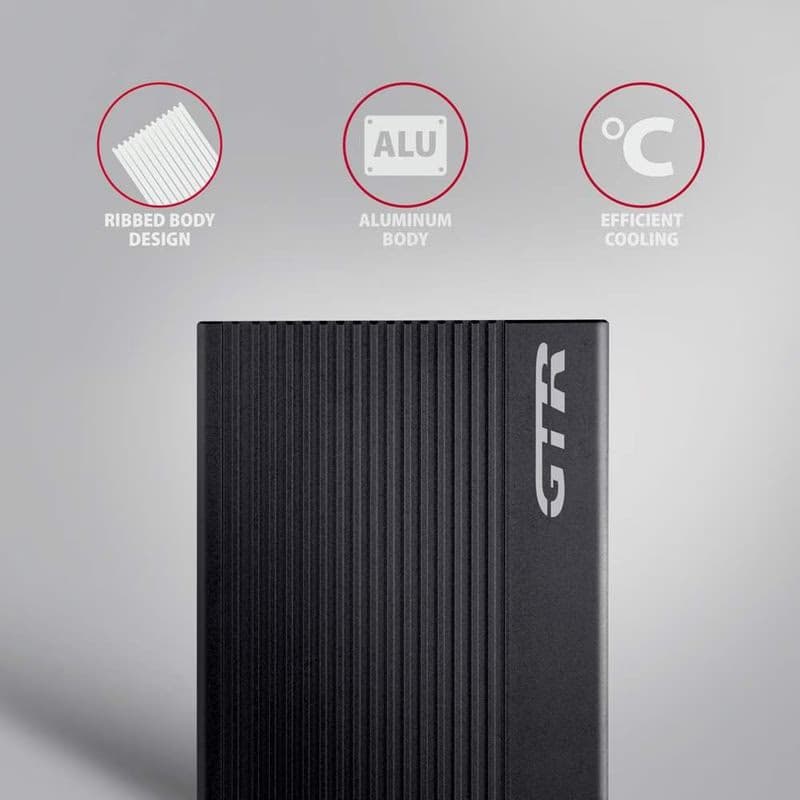 AXAGON EE25-GTR, USB-C 10Gbps - SATA 6G 2.5" RIBBED box, čierny 5