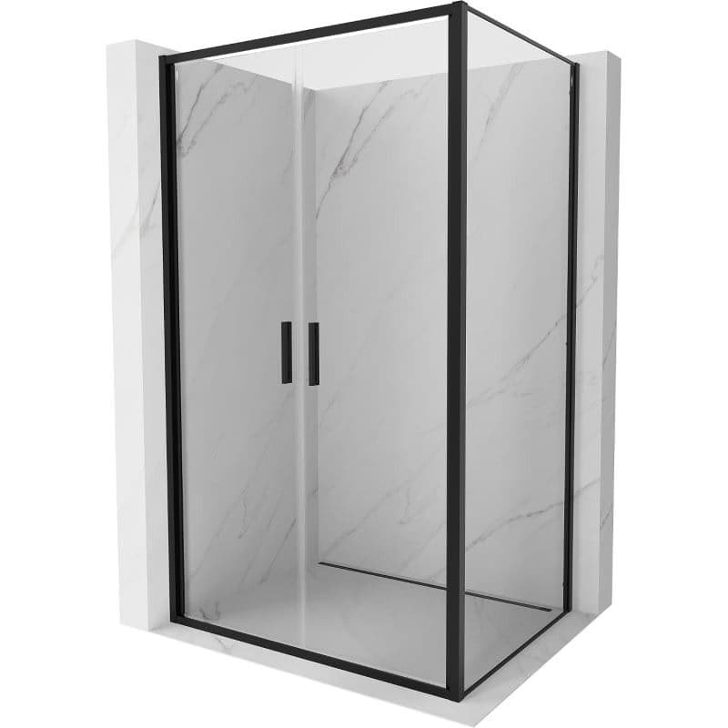 MEXEN/S - Exo sprchovací kút dvere krídlové 70 x 85, transparent, čierna 814-070-085-70-00