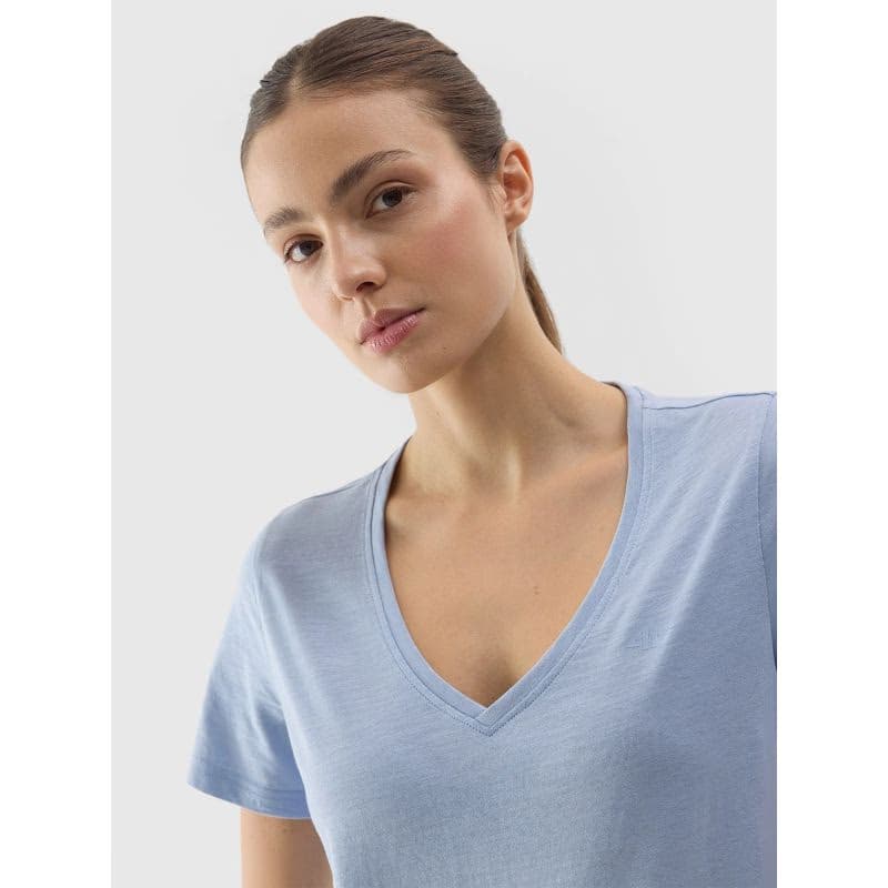 Dámske tričko s krátkym rukávom s v-výstrihom 4F TSHIRT-WSS24TTSHF1162-34S-LIGHT BLUE 5