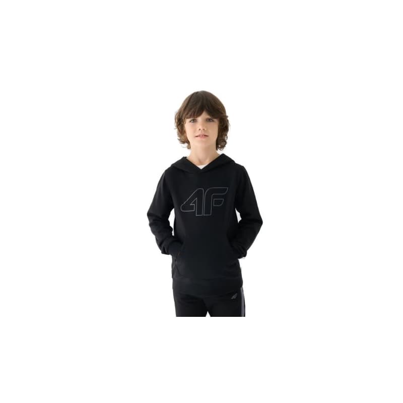 Chlapčenská mikina s kapucňou 4F JUNIOR SWEATSHIRT-JWMM00TSWSM1292-21S-BLACK