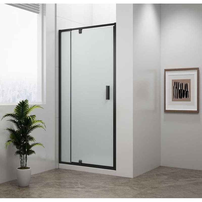 POLYSAN - EASY BLACK otočné sprchové dvere 880-1020, sklo BRICK EL1738B