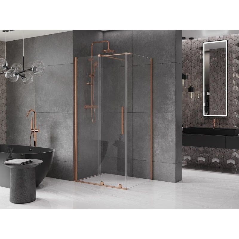 MEXEN/S - Velár sprchovací kút 100 x 85, transparent, kartáčovaná meď 871-100-085-01-65 3