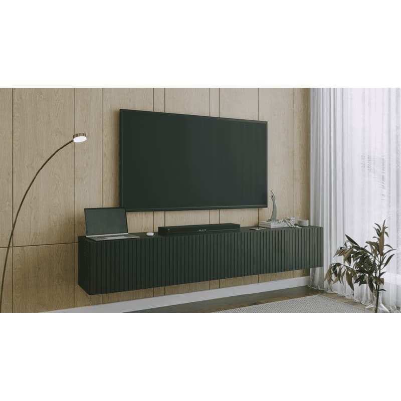 ArtExt Závesný TV stolík JOY | 200 cm Farba: Sivá (drážky) 2