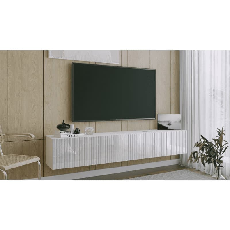 ArtExt Závesný TV stolík JOY | 200 cm Farba: Sivá (drážky) 3