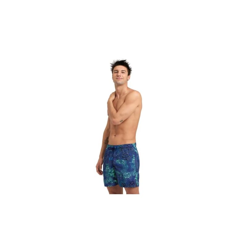 Pánske plavky ARENA MENS BEACH BOXER ALLOVER-660-kikko pro navy