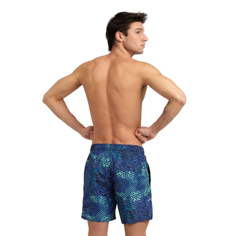 Pánske plavky ARENA MENS BEACH BOXER ALLOVER-660-kikko pro navy 2