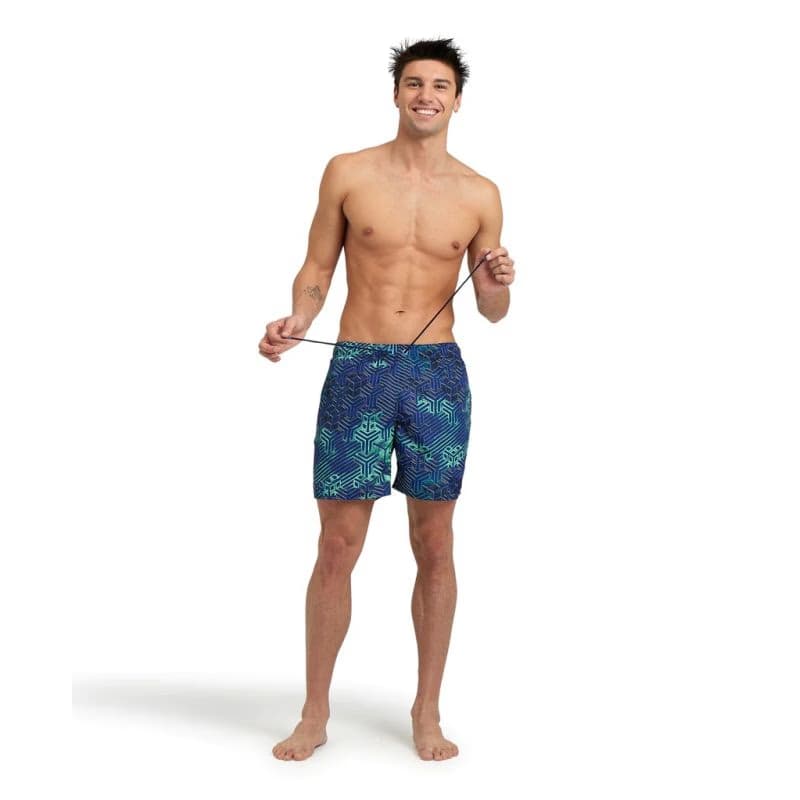 Pánske plavky ARENA MENS BEACH BOXER ALLOVER-660-kikko pro navy 3