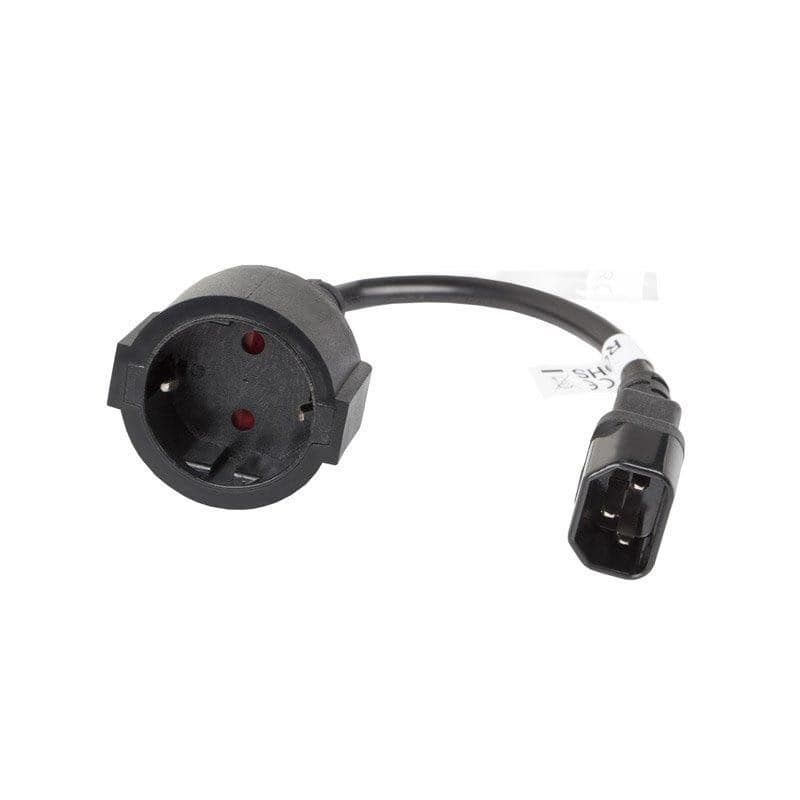 LANBERG IEC 320 C14 na SCHUKO(F) adaptér kábel pre UPS 20CM čierny