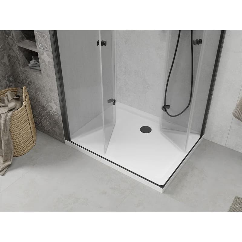 MEXEN/S - Lima Duo sprchovací kút 90x80, transparent, čierna + vanička so sifónom 856-090-080-70-02-4010B 6