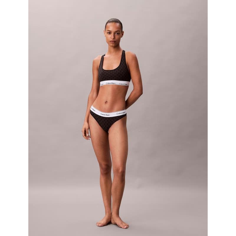 Dámska podprsenka CALVIN KLEIN Unlined Bralette Icon Cotton Modal seamless emblem black ashford gray 5