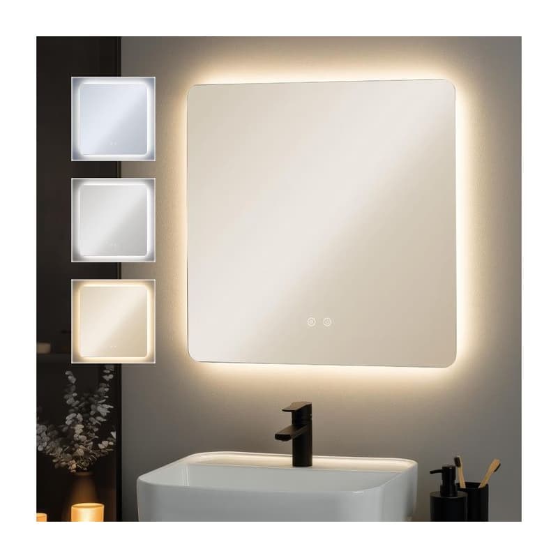 Brilagi - stmievateľné kúpeľňové vyhrievané zrkadlo s podsvietením DIANA LED/17W/230V 60x60 cm IP44 FG-GM1106-D-17W