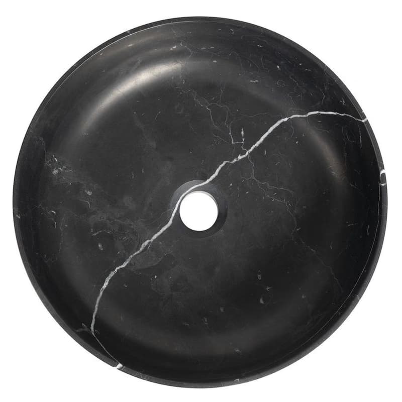 SAPHO SAPHO - BLOK kamenné umyvadlo na desku, priemer 40cm, černá mat Marquin 2401-52 4