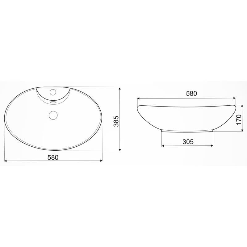 KERRA - Umývadlo na dosku KR-139 MARBLE BL/G (čiernozlaté) 5907548118424 2