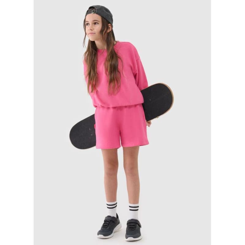 Dievčenské teplákové kraťasy 4F JUNIOR SHORTS CAS F470-54S-PINK 3