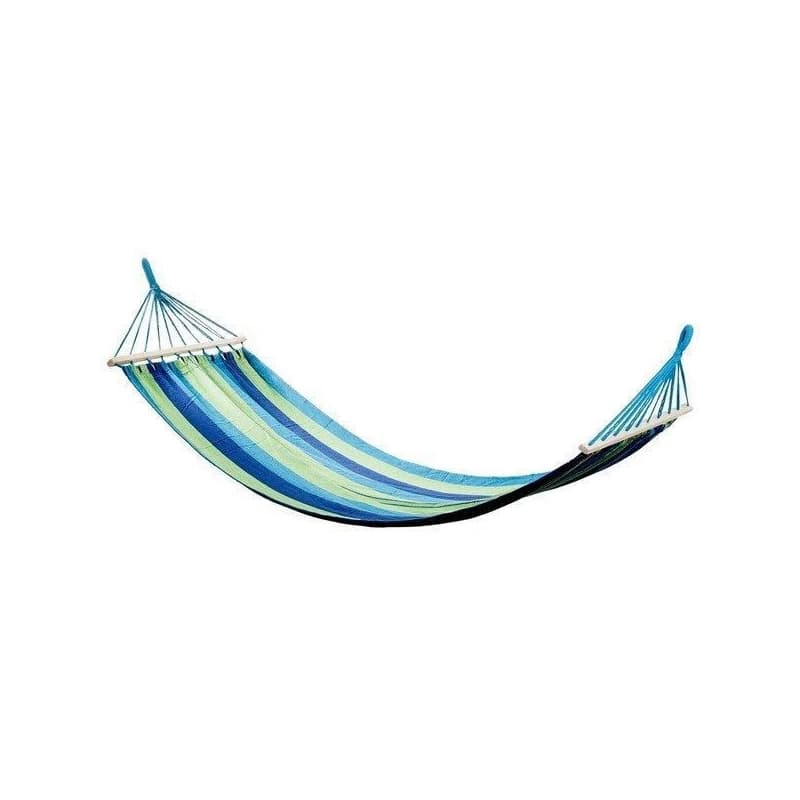 Hojdacia bavlnená sieť 270x150cm, pre až 2 osoby, nosnosť 200kg, Modro-zelená 3