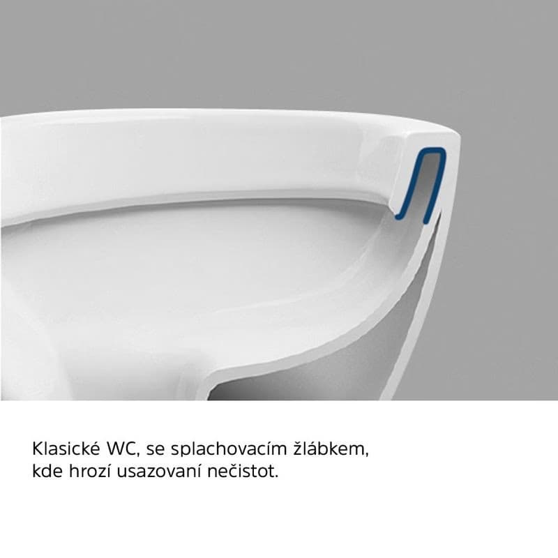 Mereo WC závesné, RIMLESS, 530x355x360, keramické, vr. sedátka CSS124 VSD81S2 2