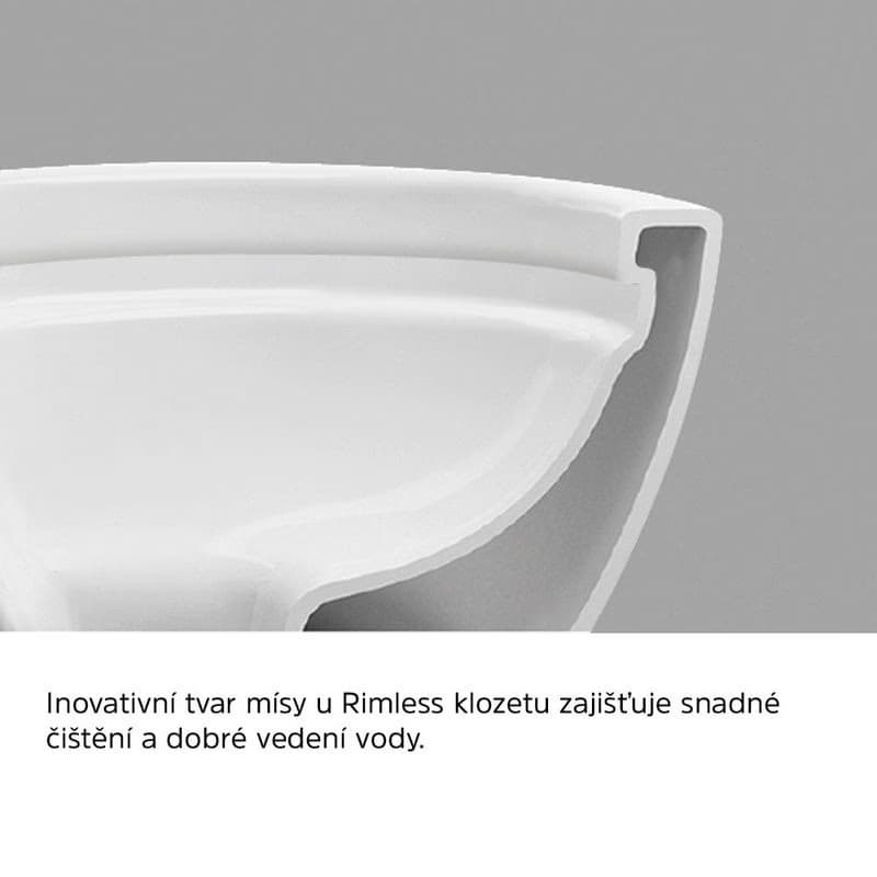 Mereo WC závesné, RIMLESS, 530x355x360, keramické, vr. sedátka CSS124 VSD81S2 6
