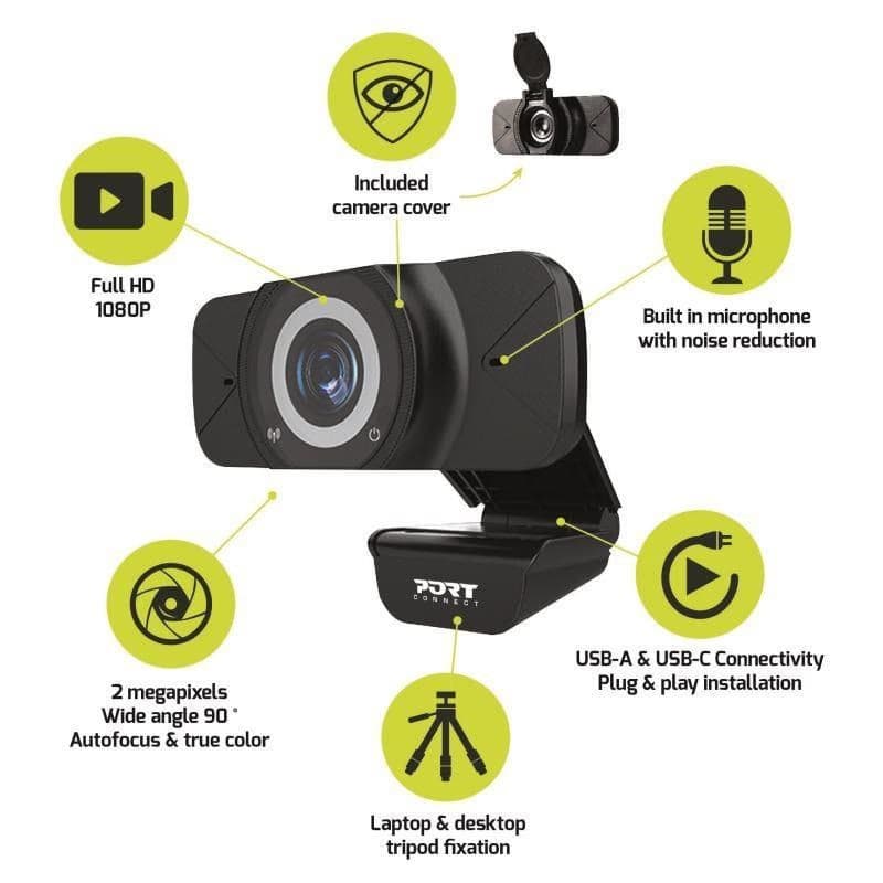 PORT USB kamera Webcam, Full HD 1080P 2