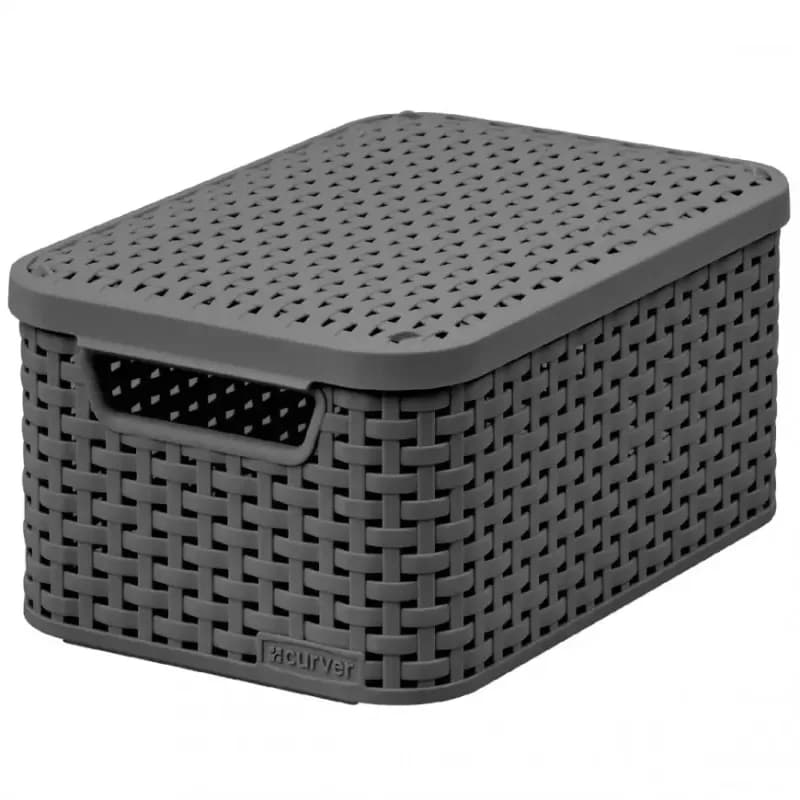 Košík S s vrchnákom Style 6l 205841 tmavošedý