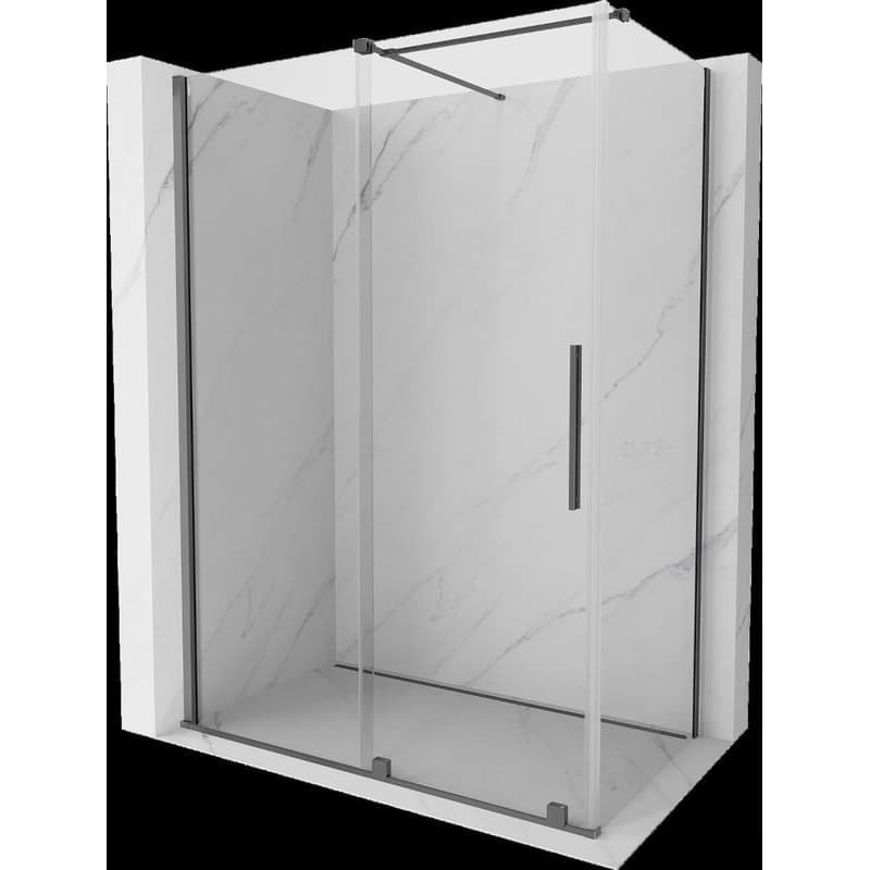 MEXEN/S - Velár sprchovací kút, posuvné dvere 150 x 70, transparent, grafit metal 871-150-070-01-95
