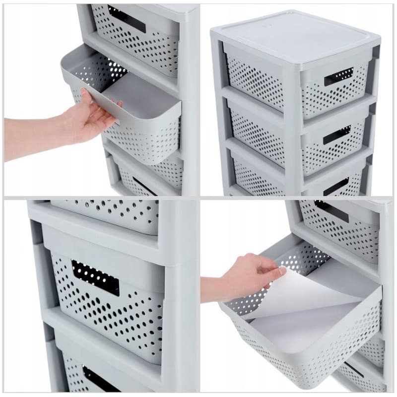 CURVER Zásuvkový regál INFINITY DOTS 4x11L | sivá 5