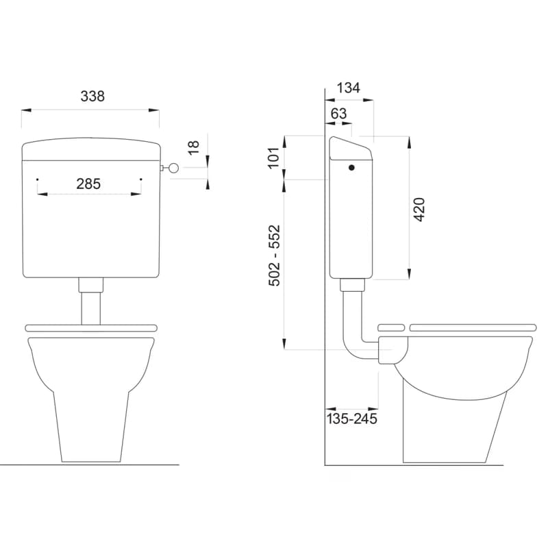 SAPHO - WC kombi, dvojtlačítko 4,5/6l, spodný odpad, biela TP3406 3