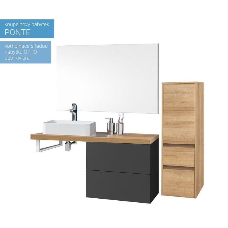 Mereo Ponte, kúpeľňová doska pod umývadlo 140 cm, dub Riviera CN263DR 6