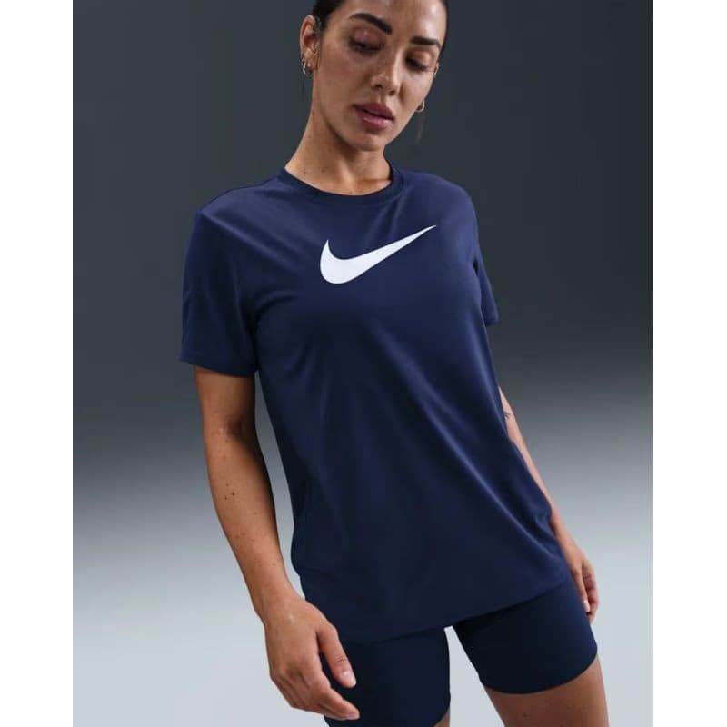 Dámske tréningové tričko s krátkym rukávom NIKE W NK DF TEE RLGND HBR MIDNIGHT NAVY WHITE 2